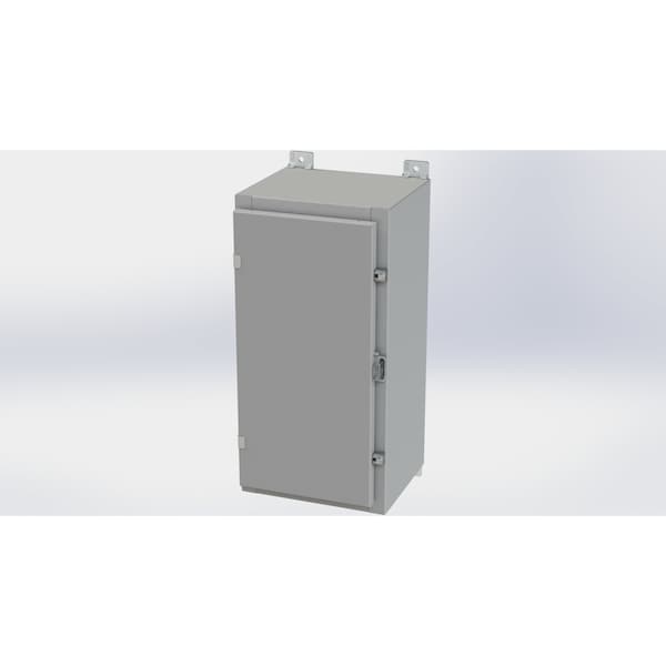 Clamps with Padlock Hasp Electrical Enclosures, 24 in H, 10 in D, 12 in W, NEMA 4, Carbon Steel